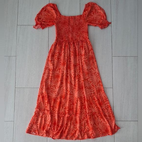 Betsey Johnson Palms Of Paradise Maxi Dress In Spicy Orange Sz M - Picture 8 of 15